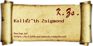 Kolláth Zsigmond névjegykártya